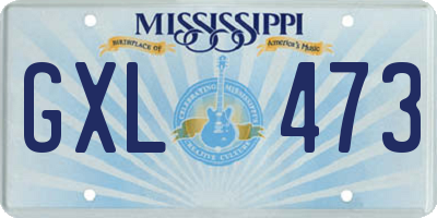 MS license plate GXL473