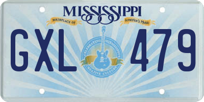 MS license plate GXL479