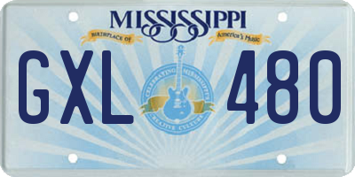 MS license plate GXL480