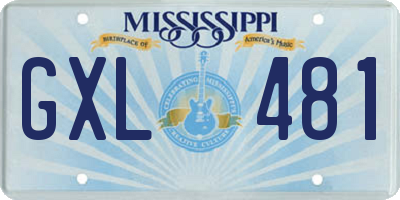 MS license plate GXL481