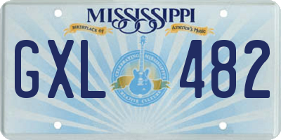 MS license plate GXL482