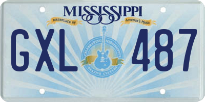 MS license plate GXL487
