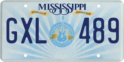 MS license plate GXL489