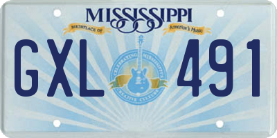MS license plate GXL491