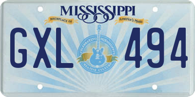 MS license plate GXL494