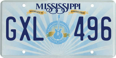 MS license plate GXL496