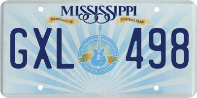 MS license plate GXL498