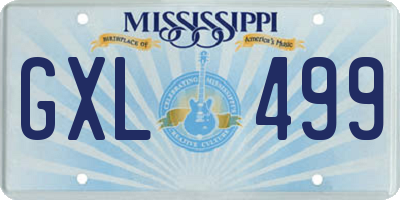 MS license plate GXL499