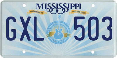 MS license plate GXL503