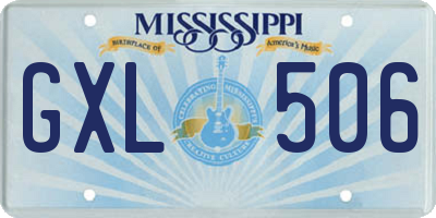 MS license plate GXL506