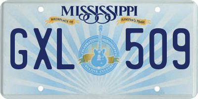 MS license plate GXL509