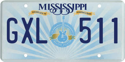 MS license plate GXL511