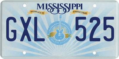 MS license plate GXL525