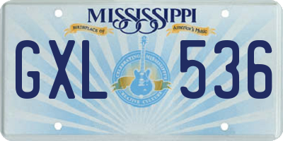 MS license plate GXL536