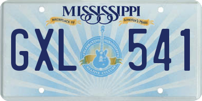 MS license plate GXL541