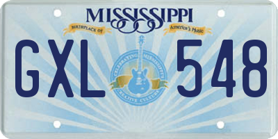 MS license plate GXL548