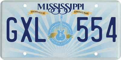 MS license plate GXL554