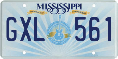 MS license plate GXL561