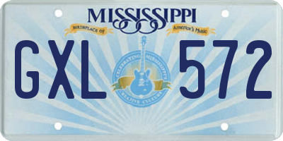 MS license plate GXL572