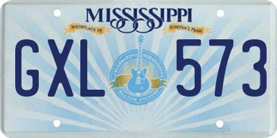 MS license plate GXL573