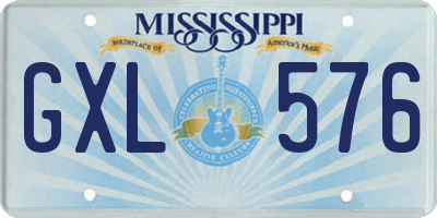 MS license plate GXL576