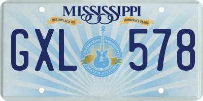 MS license plate GXL578