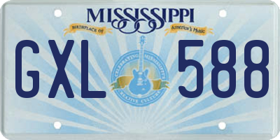 MS license plate GXL588