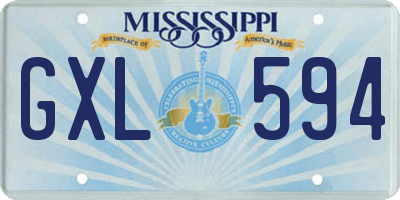 MS license plate GXL594