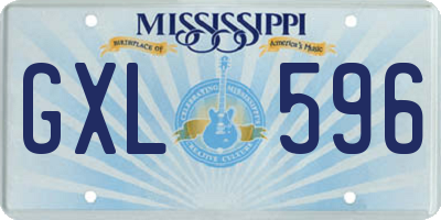 MS license plate GXL596