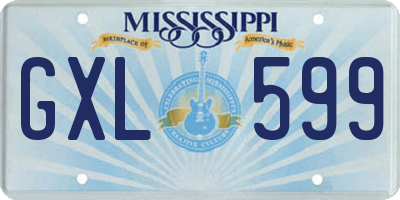MS license plate GXL599