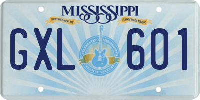 MS license plate GXL601