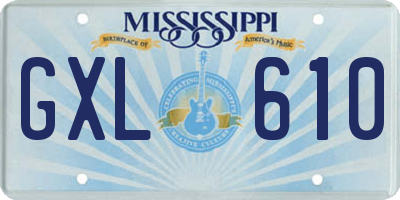 MS license plate GXL610