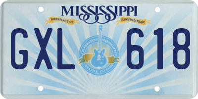 MS license plate GXL618