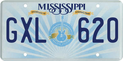 MS license plate GXL620
