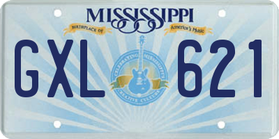 MS license plate GXL621