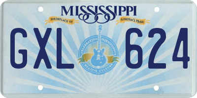 MS license plate GXL624