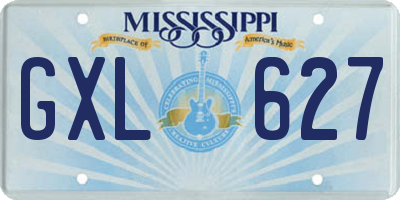 MS license plate GXL627