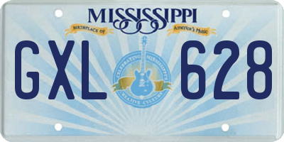 MS license plate GXL628