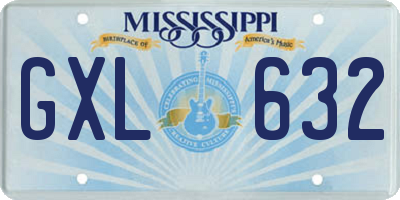 MS license plate GXL632