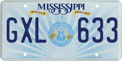 MS license plate GXL633