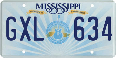 MS license plate GXL634