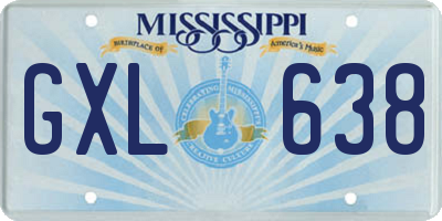MS license plate GXL638