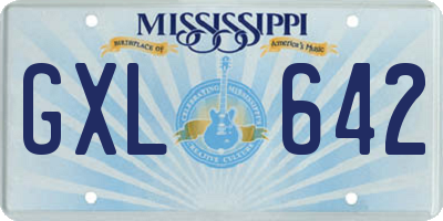 MS license plate GXL642