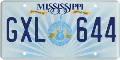 MS license plate GXL644