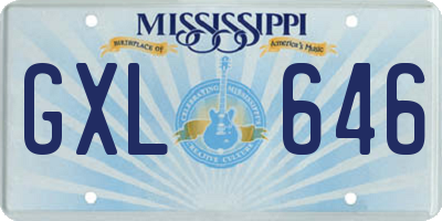 MS license plate GXL646