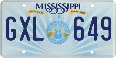 MS license plate GXL649