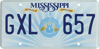 MS license plate GXL657