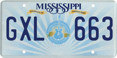 MS license plate GXL663