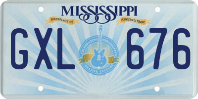 MS license plate GXL676