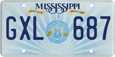 MS license plate GXL687